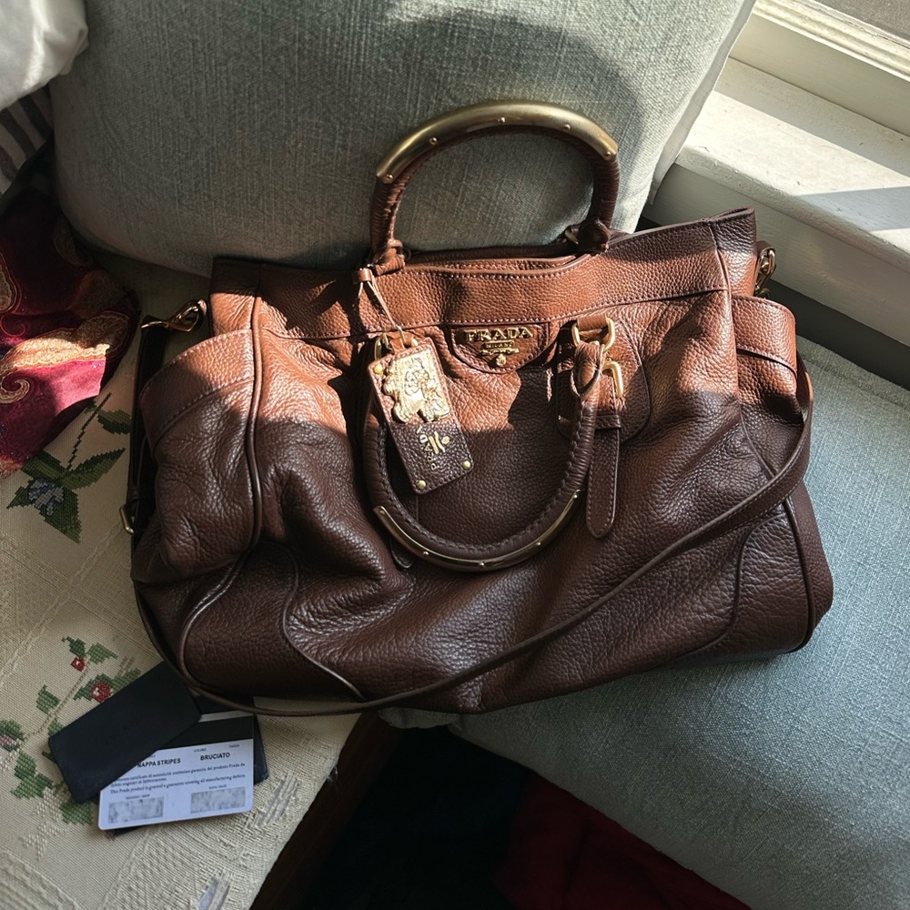 Authentic Prada Brown Leather Bag